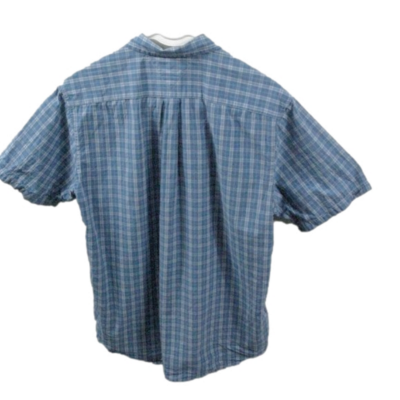 Tommy Hilfiger Men's Light Blue Plaid Short Sleeve Button Front Shirt Size XL - Picture 3 of 5